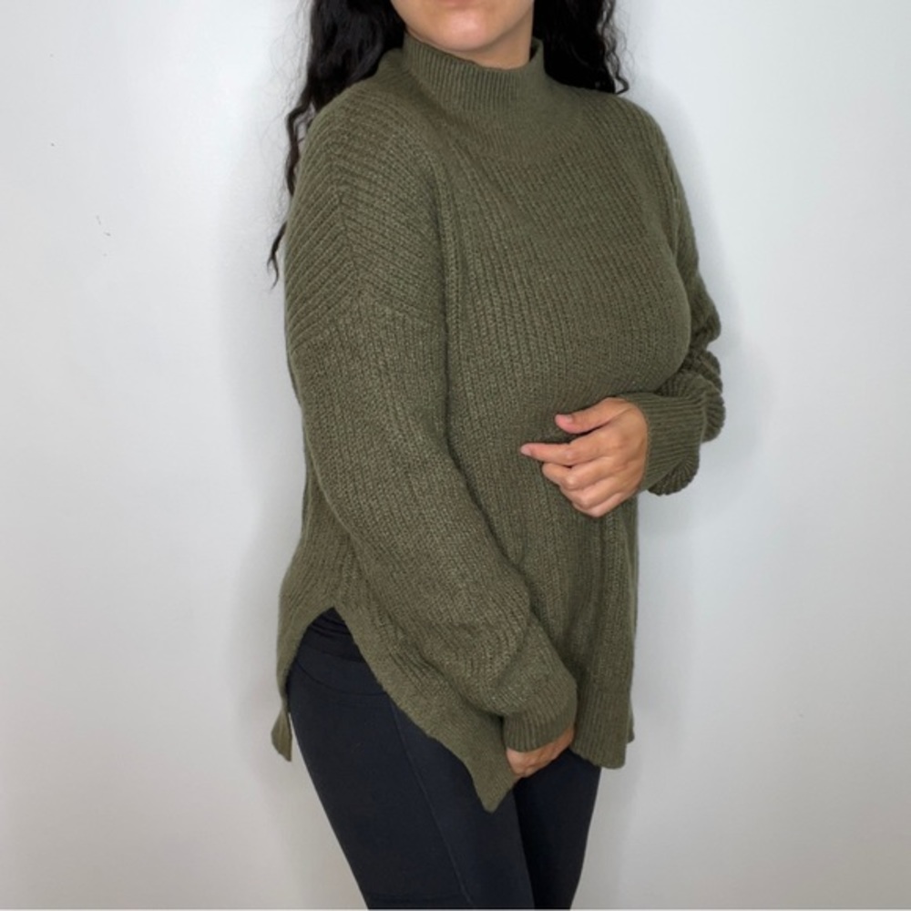 NEW Abound mock neck knit sweater olive sweater S